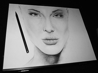 Angelina Jolie drawing pencil progression sketch traditional