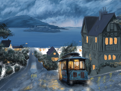 San Francisco digital landscape painting photoshop