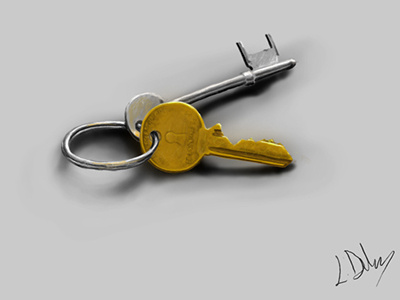 Keys drawing illustration light painting shadow