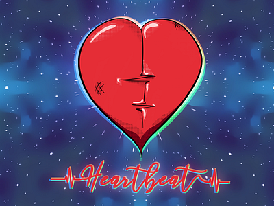 Heartbeat album animation art branding design digital drawing heart heartbeat hip hop illustration music photoshop producer red vector video