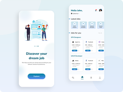 Dream Job Finder App UI Design #1 3d app design illustration job jobsearch minimalist search ui uidesign uiux