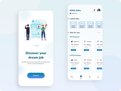 Dream Job Finder App UI Design #1 by Harshil Bhandari on Dribbble