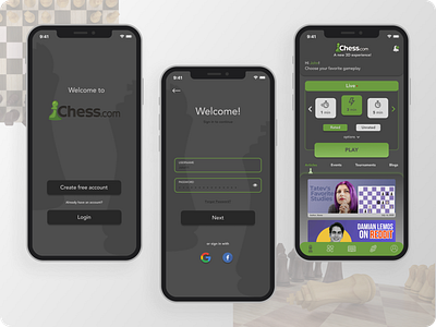 Chess.com - App Redesign #1 3d 3d illustrations app chess design illustration minimalist modern ui uidesign uiux