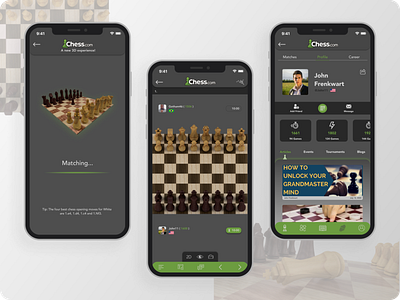 Chess.com - App Redesign #2 3d app chess chess.com chessapp clean design game illustration minimalist modern play ui uidesign uiux