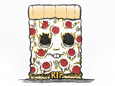 Pizza Grave drawlloween illustration inktober pizza