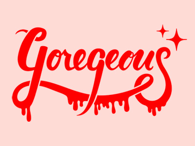 Goregeous Red girly handlettering scary typography