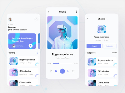 Podcast App app audio clean live live streaming minimal mobile music music app player podcast podcast app podcast design podcasting product sport spotify ui ui design whitespace