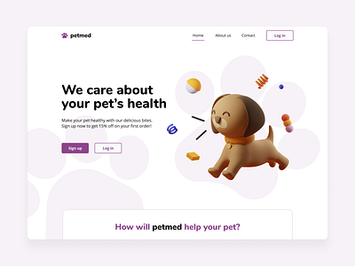 Petmed: Website design concept for Healthy Pet Food branding design dog food healthy hero landing page login minimal page pet signup ui web webdesign website