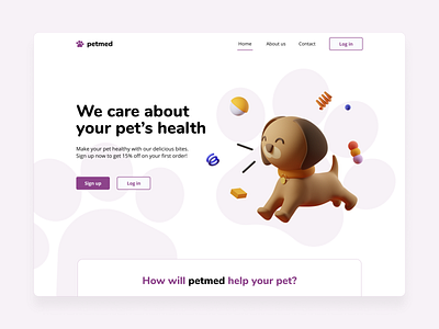 Petmed: Website design concept for Healthy Pet Food