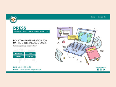 Website Landing Page - College Portal branding graphicdesign illustration landing page design portal ui visual identity web website design