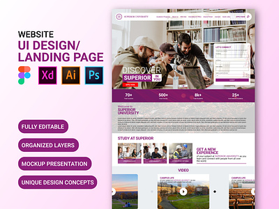 University Landing Page Design homepage landing landing page ui web webdesign