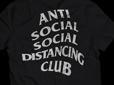 Anti Social Social Distancing Club awareness coronavirus covid19 flat fun funny graphicdesign illustration pandemic tshirt typography virus