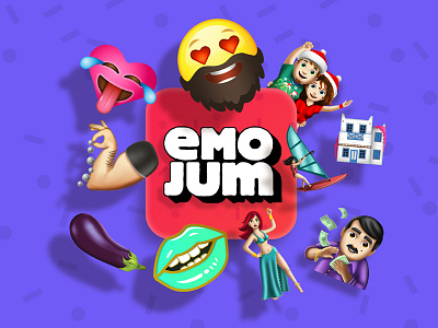 Emojum App / Platform app branding design emoji flat icon illustration logo sticker ui ux vector