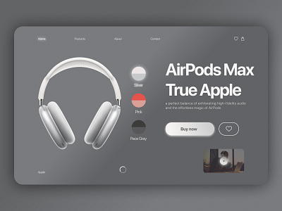 AirPods Max(Silver) Landing Pape airpods airpods max apple iphone landing page landing page design mobile app design mobile ui ui ui design ux ux ui webdesign