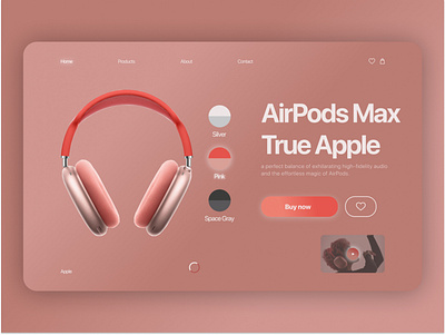 AirPods Max(Pink) Landing Page airpods airpods max apple iphone landing page landing page design mobile app design mobile ui ui ui design ux ui webdesign