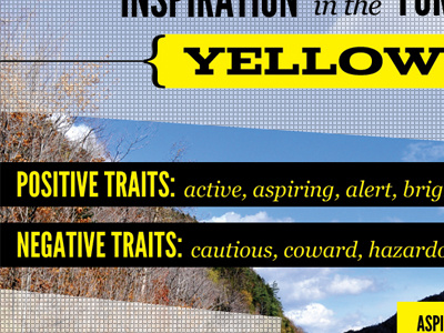 Inspiration in the Form of Yellow patterns photography poster shapes typography yellow