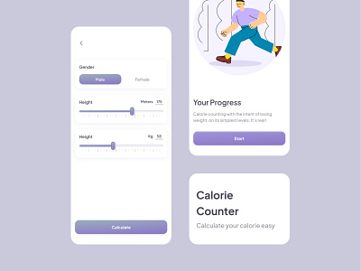 Daily UI #004 - Calorie Counter dailychallenge design illustration mobile ui uidesign uiux uiux dailyachallenge