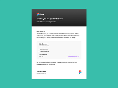 #DailyUI017 - Email Receipt