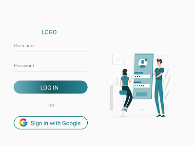 Login screen design ui ux vector web website