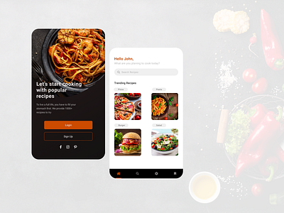 Food Recipe - Mobile App design food mobile app mobile ui ui ux