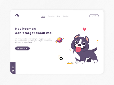 Puppy adoption - Landing page design icon logo pet ui ux vector web