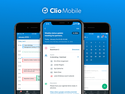 Clio iOS Calendar calendar clio ios mobile react native