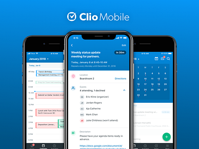 Clio iOS Calendar