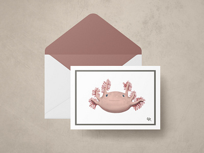 Axolotl Postcard animal axolotl illustration postcard