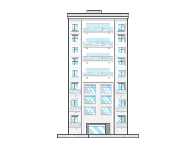 Apartment Building Study apartment building icon iconography illustration illustrator vector