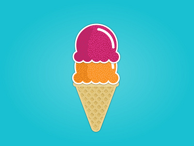 Ice Cream Cone colors ice cream icon illustration vector