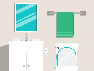 Bathroom Study bathroom flat design icon illustration vector