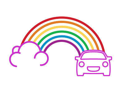Getaround Pride getaround icon illustration lil g line pride rainbow sf vector
