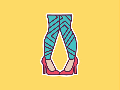 Leggings Sticker heels icon illustration leggings pattern sticker tights vector