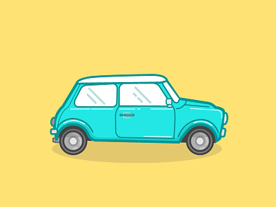 Classic Mini Cooper car icon illustration mini mini cooper vector