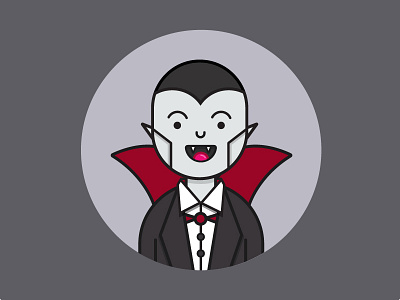 Vasper the friendliest Vampire halloween icon illustration line vampire vector