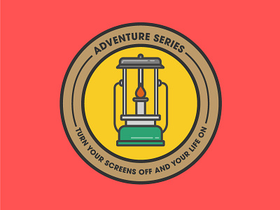 Screens off | Life on adventure badge icon illustration lantern vector