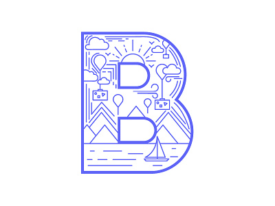 B for Bon Voyage boat bon voyage icon iconography illustration travel type