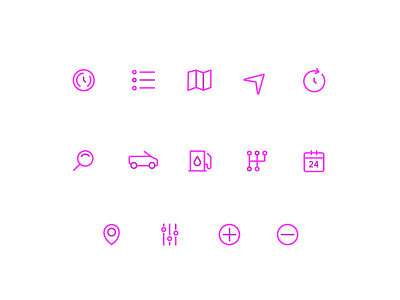 Product icons auto car car sharing getaround icon icon set line two color