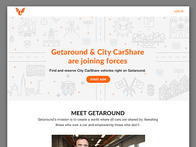 City CarShare Homepage annoucement car sharing city carshare community getaround homepage landing page san francisco ui web