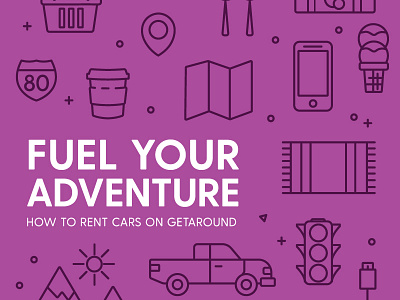 Renter Handbook adventure car getaround icon illustration pattern print rent