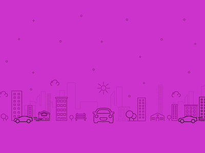 Drive my car car car sharing carshare city scape drive getaround icon illustration lil g purple