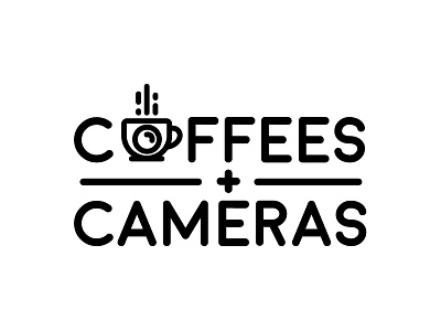 Coffees + Cameras brand camera coffee icon iconography illustration lens logo