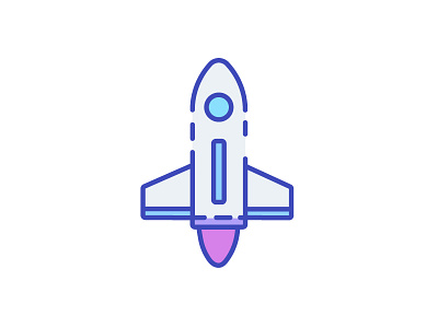 Up, up, up & away alien color icon line rocket space space shuttle spaceship