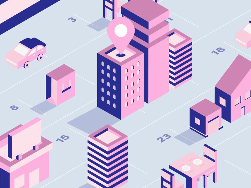 Locations illustration icon lyft cafe grocery restaurant rideshare ride car city locations calendar