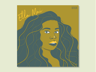 10X18 - 8. Ella Mai, Ella Mai 10x18 album album art black woman character curly hair ella mai illustration music portrait rb woman women