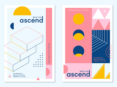 Ascend Promo Posters asana ascend conference event geometric line pattern poster