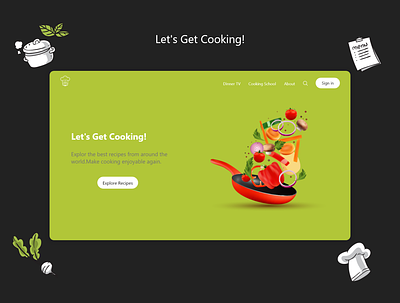 Cooking cooking landing page ui design ux design uxreserch web design