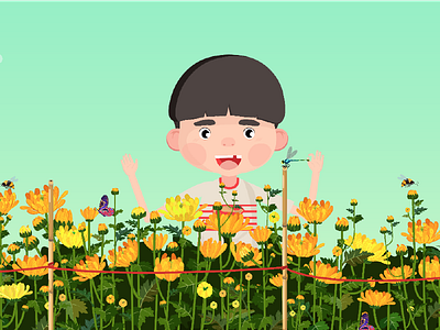 V Ụ T Ế T animated animation chrysanthemums daisy drawing flower glowing illustration kid short motion traditional vietnamese