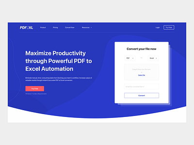 PDF2XL - Landing Page