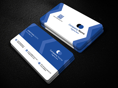 Corporate business card blue